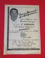 ADVERTISING PUB VINTAGE PUBLICITE ANCIENNE ADVERT 8.1 MOTO GEORGES MONNERET 