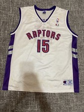 Vintage Vince Carter Toronto Raptors #15 Champion NBA Jersey White Size Mens 44