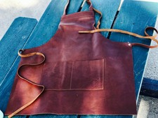 Ladies oil treated  leather full apron/ custom engraved apron / stylist apron / 