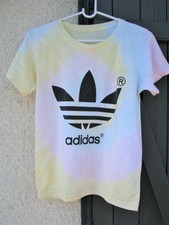 T-shirt femme/fille Tie Dye jaune rose bleuT38/M