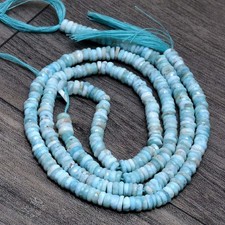 Naturel Larimar Pierre 5mm-6mm Heishi Roue Pneu Perles Facettées 13 " Pouce Brin