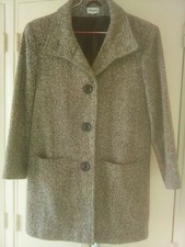 Manteau DAMART Tweed très bon état dominante noire - boutons - poches T40FR