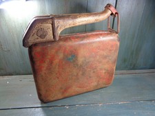 ANCIEN BIDON ESSENCE HUILE ESSENCE SHELL JERRICAN PUBLICITAIRE VINTAGE GARAGE