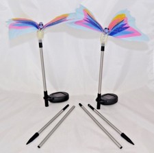 2x solithia DEL Papillons Éclairage de jardin Lampe de jardin solaire fibre de verre Top