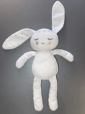 doudou poupee pantin lapin blanc couronne de fleurs simba toys kiabi