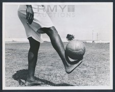 1956 "The Beautiful Game" Artistic Barefoot Soccer Player Vintage Photo