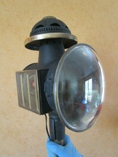 Ancienne lanterne Fiacre lampe de cocher avec son support et optiques intactes