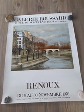 Affiche GALERIE ROUSSARD PARIS 1976 RENOUX 70cmx54cm quai de Seine old poster