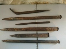 6 Anciens Burins de Piquetage | Art Populaire | Outils Bricolage