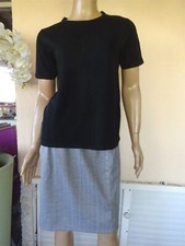 PETIT PULL PRINTANIER NOIR  DAXON MANCHES COURTE NEUF T 40/42 70 % VISCOSE