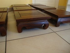 Table Basse à Opium - Bois Teck - 30 x 30 x 13 cm - (à l'unité)