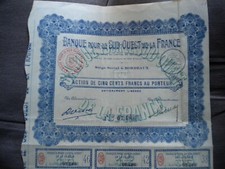 33- BORDEAUX - BANQUE pour le SUD OUEST de la FRANCE