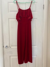 PINS & NEEDLES Velours Rouge Velours Combinaison Taille S/6. VINTAGE & SUPERBE