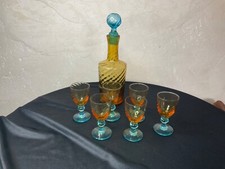 #yd#Service à Liqueur Cabaret Cave George Sand Tors Jaune et Bleu -Legras Clichy