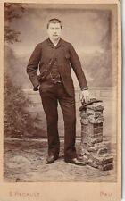  HOMME EN PIED  par S PASCAULT à  PAU PHOTO CDV PHOTOGRAPHIE ANCIENNE