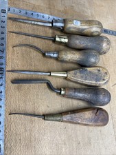 N. 6 old tool / Vieux Lot  OUTILS ANCIENS ￼ cuir bourrelier cordonnier