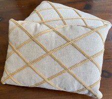 Haut Fin Décorateur Paire De Lin Naturel Oreillers Avec Esclave Trimming WW732