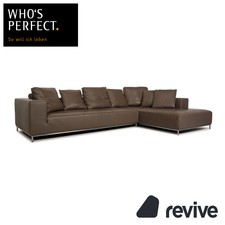 Who's Perfect Granada Cuir Canapé D'Angle Gris Taupe Canapé