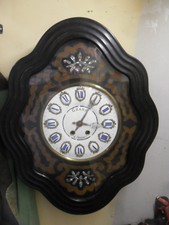 horloge oeil de boeuf cadran émaille   comtoise, pendule, mécanisme, mouvement