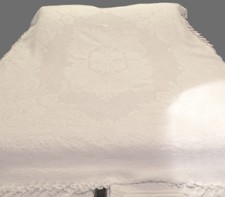 COUVRE LIT PIQUE COUVERTURE PLAID DESSUS DE CANAPE BLANC 220cm x 182cm (F)