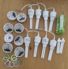 8 x ETERNA Basse énergie 18 W 240 V LEP18 Pendentif Lumières Plafond Rose et Ampoule