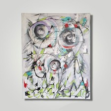 Tableau abstrait moderne peinture acrylique tableau contemporain toile + châssis