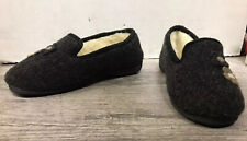 DESTOCKAGE PANTOUFLE FEMME @ CHAUSSONS EN PURE LAINE VIERGE GRIS FONCE TAILLE 36