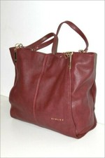 SISLEY Sac Shopping Simili Cuir PVC Bordeaux Porté Epaule TBE
