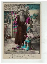 NOEL SAINT NICOLAS #17522 PERE NOEL ET ENFANT VIOLON PANTIN POUPEE JOUETS