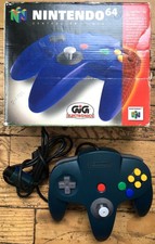 MANETTE OFFICIELLE NINTENDO 64 BLEUE COMPLÈTE EN BOÎTE CIB OVP N64 PAL ITALIANO
