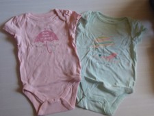 Lot 2 Bodies Manches Courtes Fille Gap - 6/12 Mois 