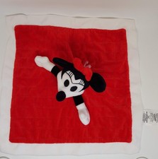 Doudou Plat  carré Minnie rouge blanc Disney Store motif 28 oh yeah fleur  NEUF