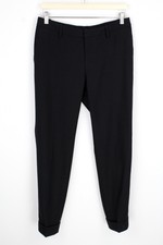 Suistudio Robin Pantalon Femmes Ue 38 Laine & Mohair Revers Ourlets Zip Fly Noir
