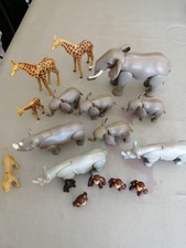 PLAYMOBIL animaux savane. Girafes, éléphants, lionne, rhinocéros et singes