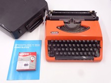 MACHINE A ECRIRE BROTHER 210 ORANGE NETTOYEE & VERIFIEE + RUBAN & MANUEL ME2