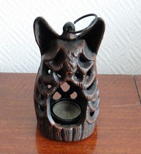PHOTOPHORE CHOUETTE HIBOU  OWL EN FONTE DECORATION  JARDIN BALCON