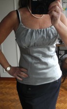 Top bustier LA CITY gris argent taille 2 38/40 décolleté empire