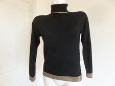 RAVISSANT PULL " CAMAIEU " LAINAGE NOIR COL ROULE BON ETAT TAILLE 38 / 40