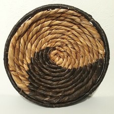 PANIER MURAL DECORATIF EN ROTIN JACINTHE D'EAU BICOULEUR