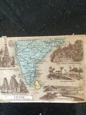  RARE carte INDE cours élémentaires 1910 lemonnier et shrader 