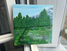 - "The Lake Path" - Peinture Acrylique - Tableau original -Edaulis Arzeno