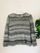 Pull à motifs noirs gris acrylique H&M M