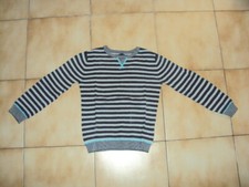 Pull gris rayé Kiabi en 10 ans en TBE