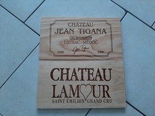 Lot de 2 estampes bois façades caisse vin  de 31 cm x 17 cm  
