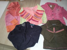 LOT DE 5 GILETS ET VESTE HIVER FILLE CLAYEUX ET MEXX 2 ANS