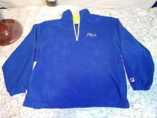 Vintage Fila Mens Large Fleece Sweatshirt Pullover Blue Yellow 90’s