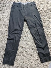 PANTALON DROIT TOILE COTON NOIRE T.38 * RIBBS *