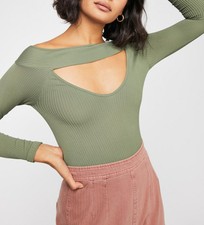 Intimately By Free People Femmes Find Me Haut A Manches Longues Kaki Taille XS/S