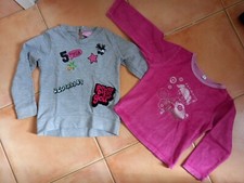  2 Tee Shirt  manches longues genre sweat ...Fille  taille 3 ans