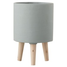 Paris Prix - Cache-pot Sur Pied "ciment" 30cm Bleu